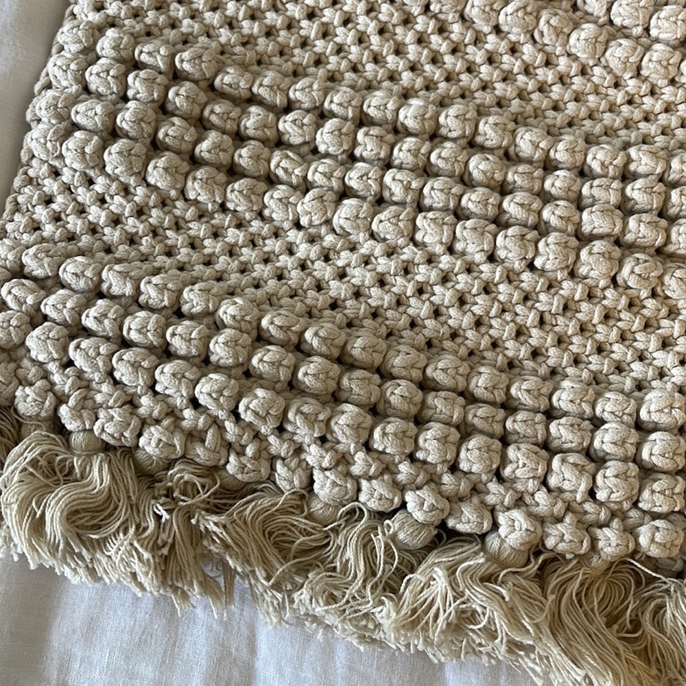 Cleobella Macrame Canvas Fringe Handle Bag - image 4